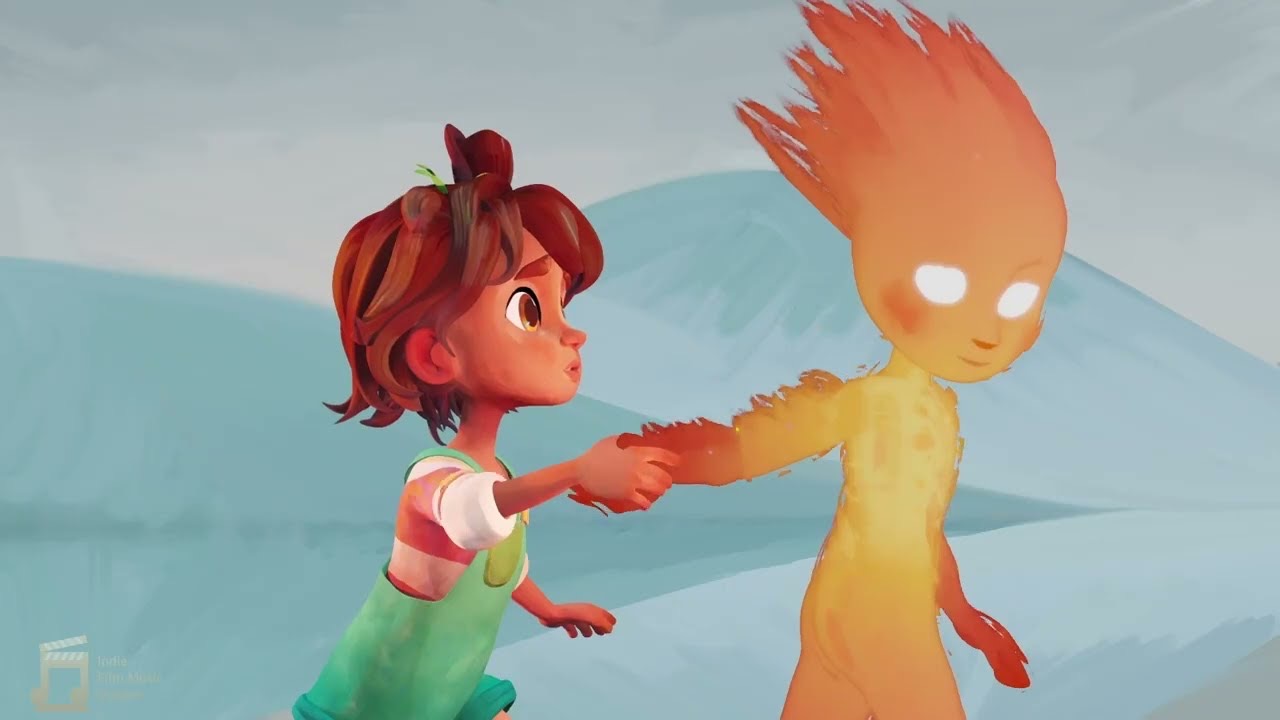 Still from the animated short Twin Sparks